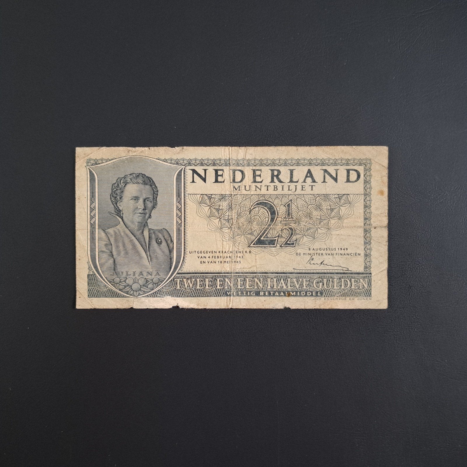 2 1/2 gulden Nederland #063, Verzenden, 2½ gulden, Los biljet