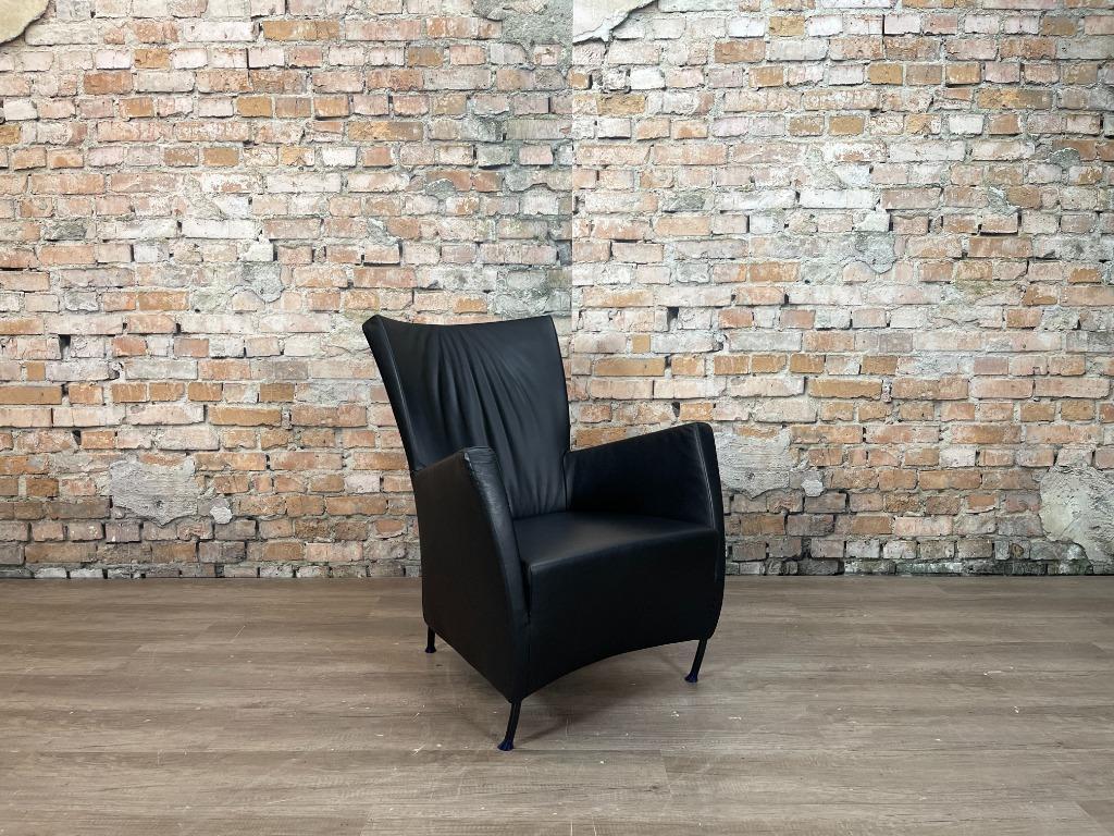 Montis Windy zwart bij TheReSales, Huis en Inrichting, Fauteuils, 75 tot 100 cm, Ophalen of Verzenden, Zo goed als nieuw, Leer