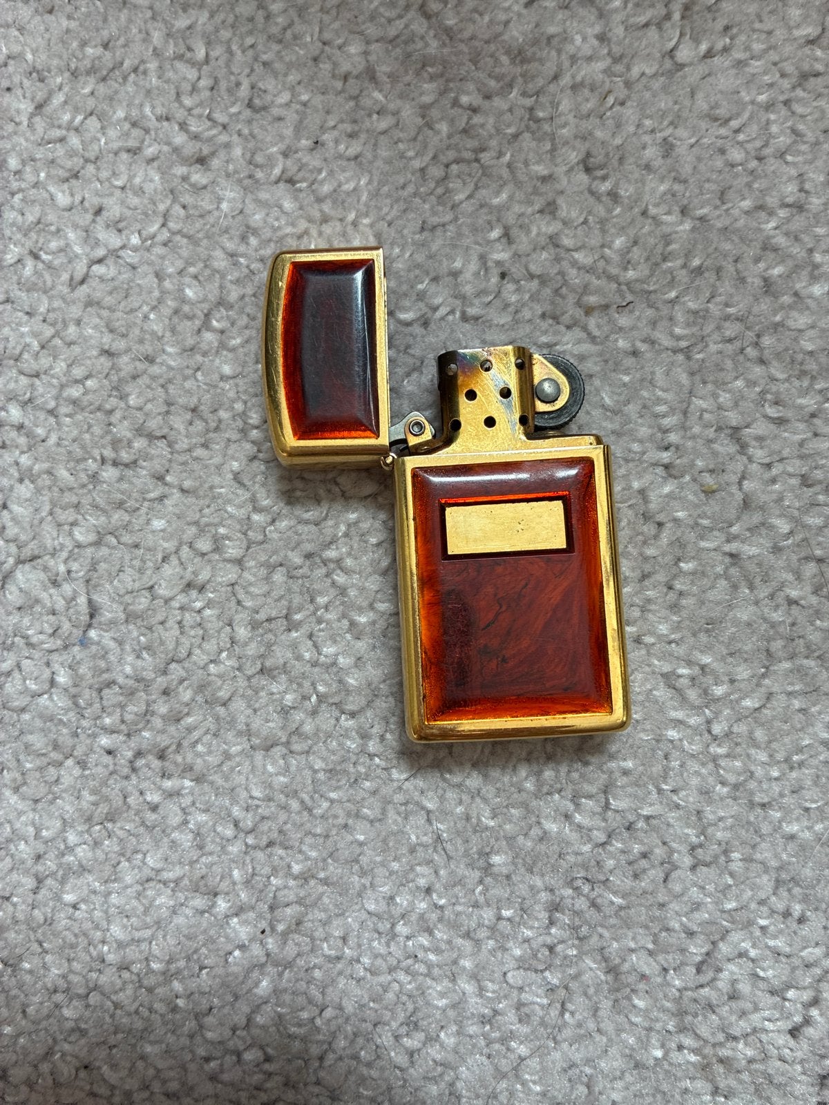 Vintage Zippo Aansteker Goudkleurig, Verzamelen, Rookartikelen, Aanstekers en Luciferdoosjes, Ophalen of Verzenden, Gebruikt, Aansteker