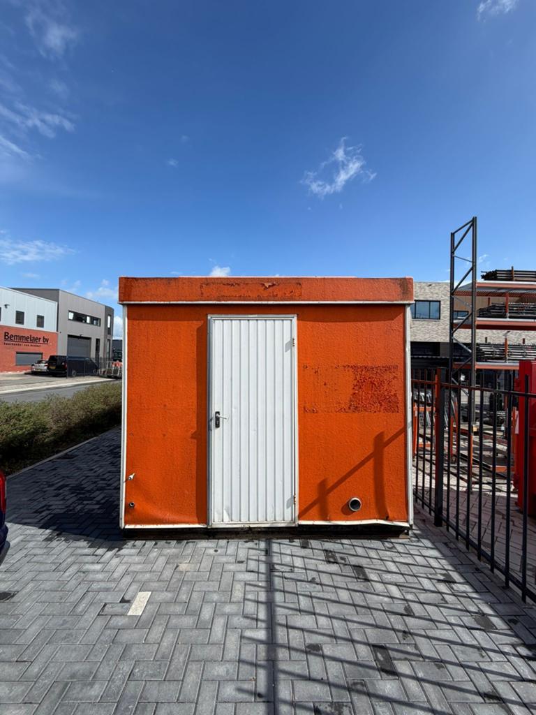 Oranje bouwkeet met rolluik en deur 6x3, Ophalen, Schuur, Zonder ramen, 500 cm of meer