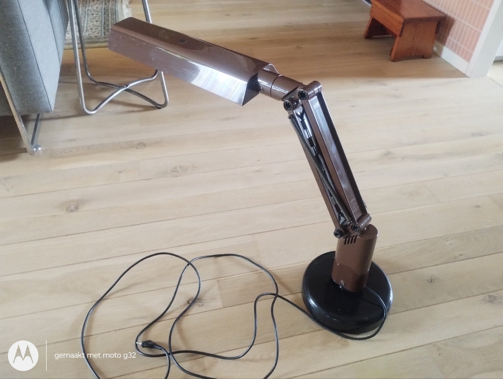 Bruine Lucifer bureaulamp Van Fagerhult, Zweden jaren '70, Ophalen, Bureaulamp, Overige merken, Vintage