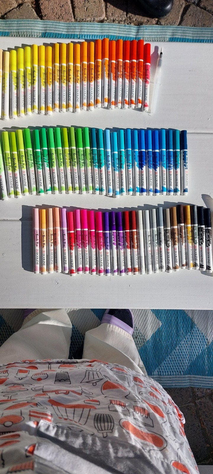 Grote set (77) Ecoline Brush Pens met waterbrush, Hobby en Vrije tijd, Tekenen, Ophalen of Verzenden, Zo goed als nieuw, Potlood of Stift