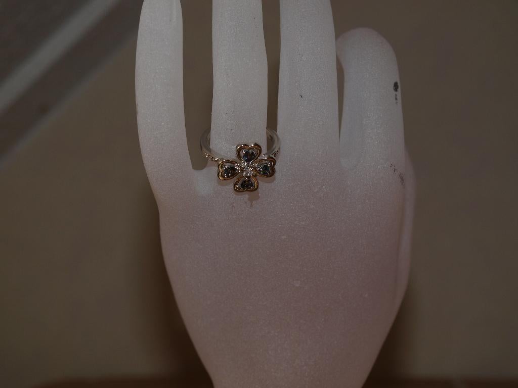 ring klavertje 4 16 mm, Overige materialen, Nieuw, Ophalen of Verzenden, Kleiner dan 17