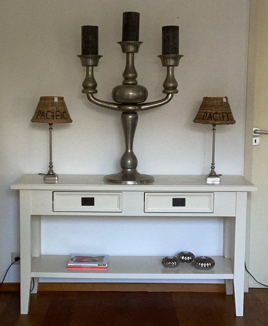Side table creme landelijke stijl, Ophalen, Gebruikt, 100 tot 150 cm, Landelijk