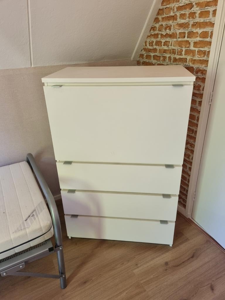 Witte IKEA computerkast/bureau met lades, Huis en Inrichting, Gebruikt, Modern, Functioneel, Ophalen of Verzenden, 70 tot 120 cm