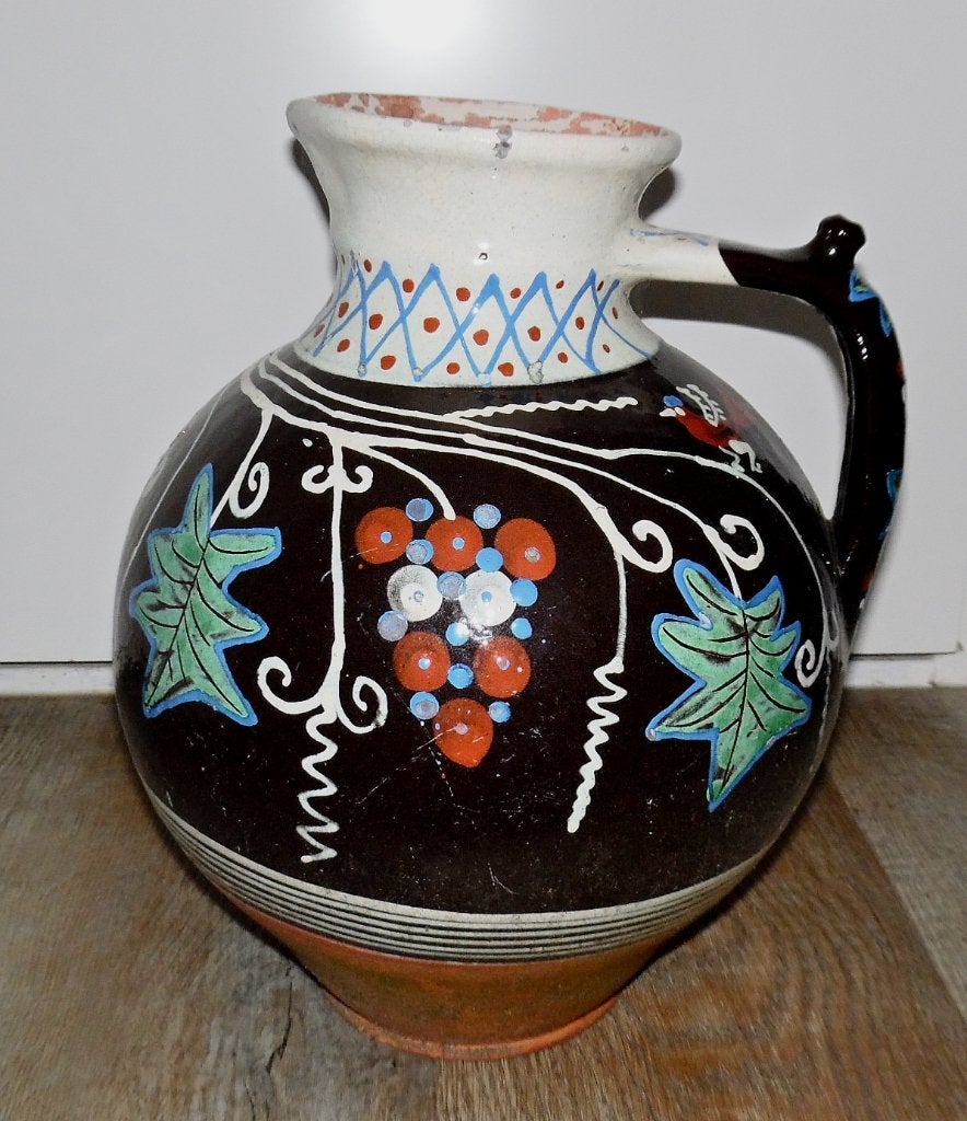 Vintage Hongaarse klei kruik, oogstkan, Antiek en Kunst, Antiek | Keramiek en Aardewerk, Ophalen of Verzenden