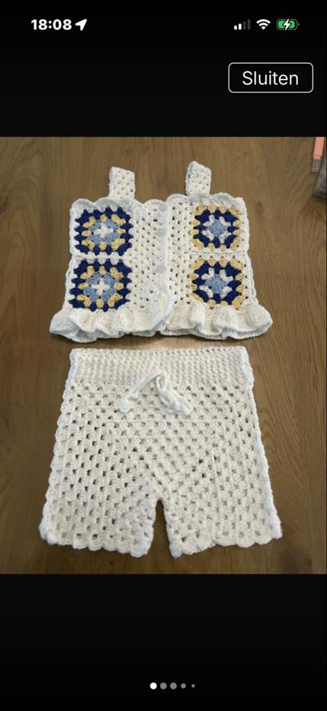 Handgemaakte gehaakte top en short set, Ophalen of Verzenden, Nieuw, Maat 92