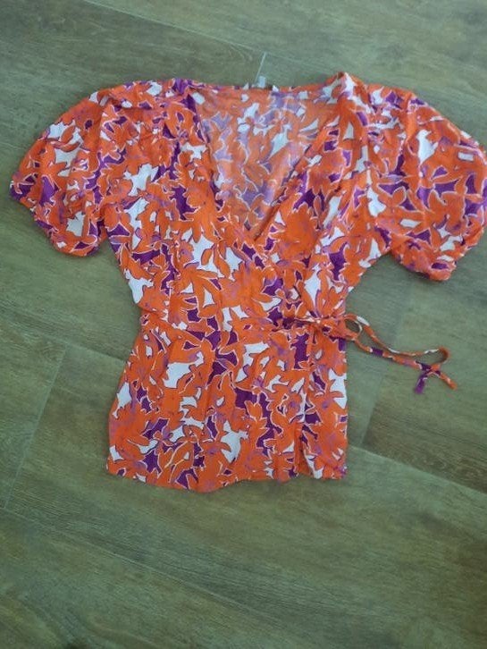 Overslag blouse van MS mode maat 44 xxl kleuren oranje rood, Maat 42/44 (L), Ophalen of Verzenden, Zo goed als nieuw, MS Mode
