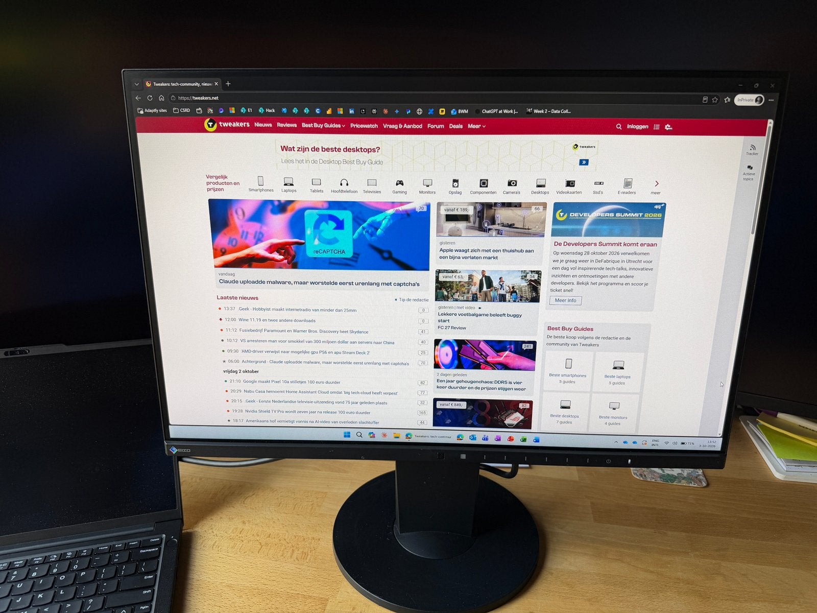 Eizo flexscan ev2455, Computers en Software, Gebruikt, IPS, Ophalen of Verzenden, Ingebouwde speakers