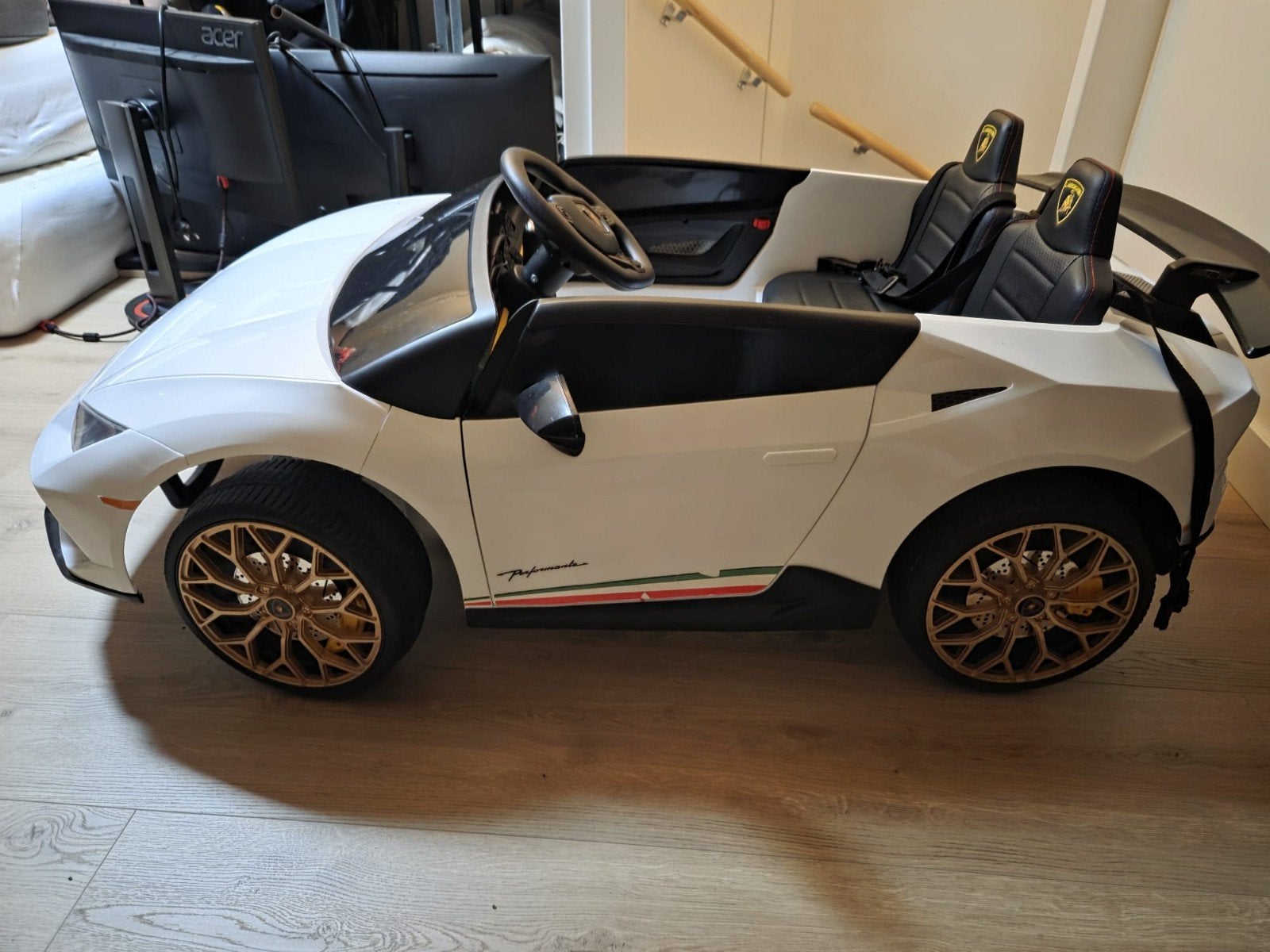 Elektrische Kinderauto - Lamborghini Huracan 24V 4X4 wit