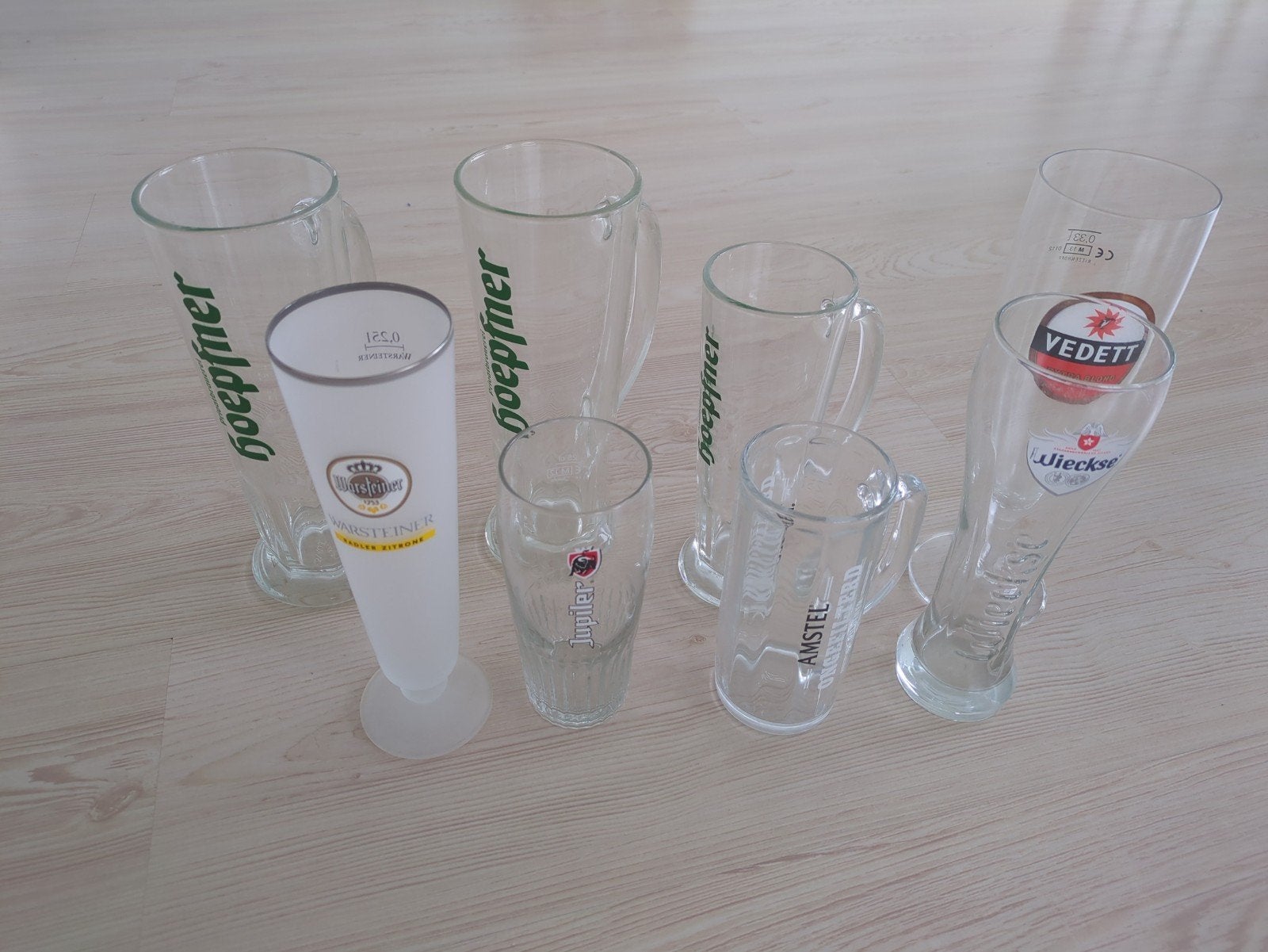 Diverse bierglazen, Ophalen