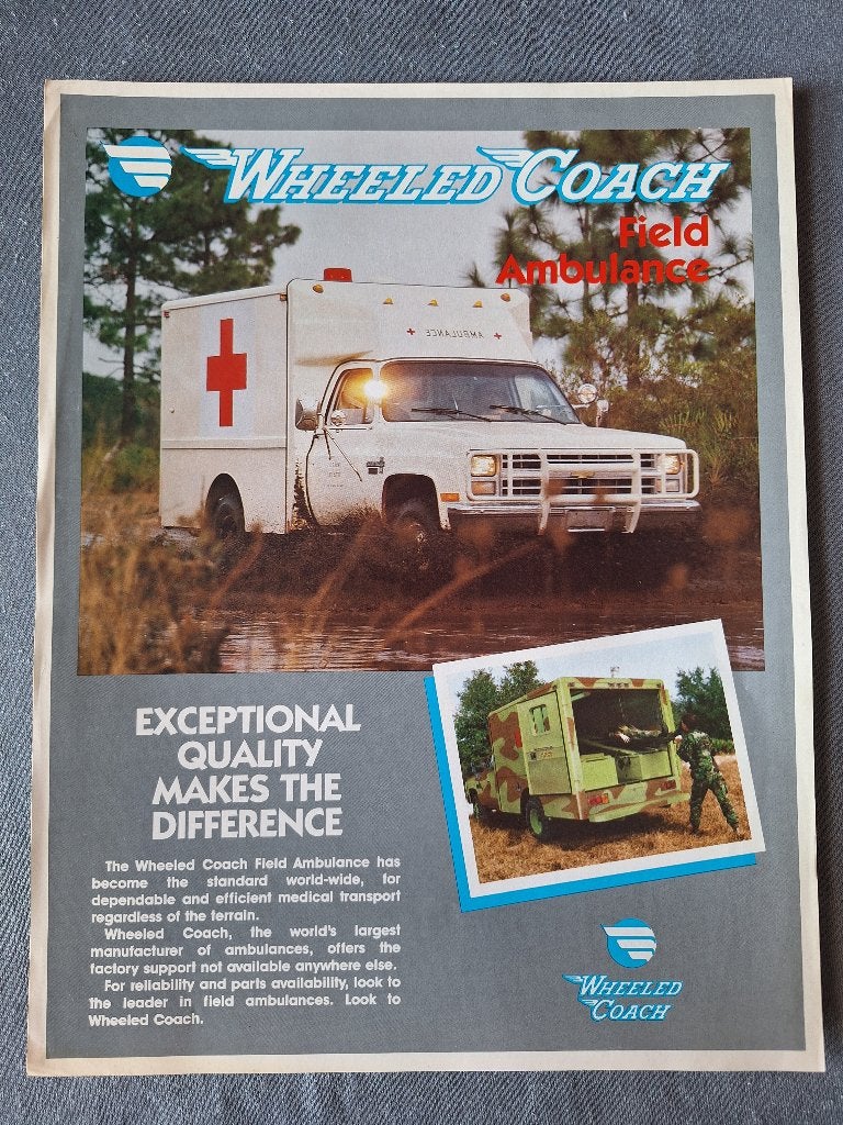 Leaflet AMBULANCE Wheeled Coach - USA, Boeken, Ophalen of Verzenden, Zo goed als nieuw, Overige merken