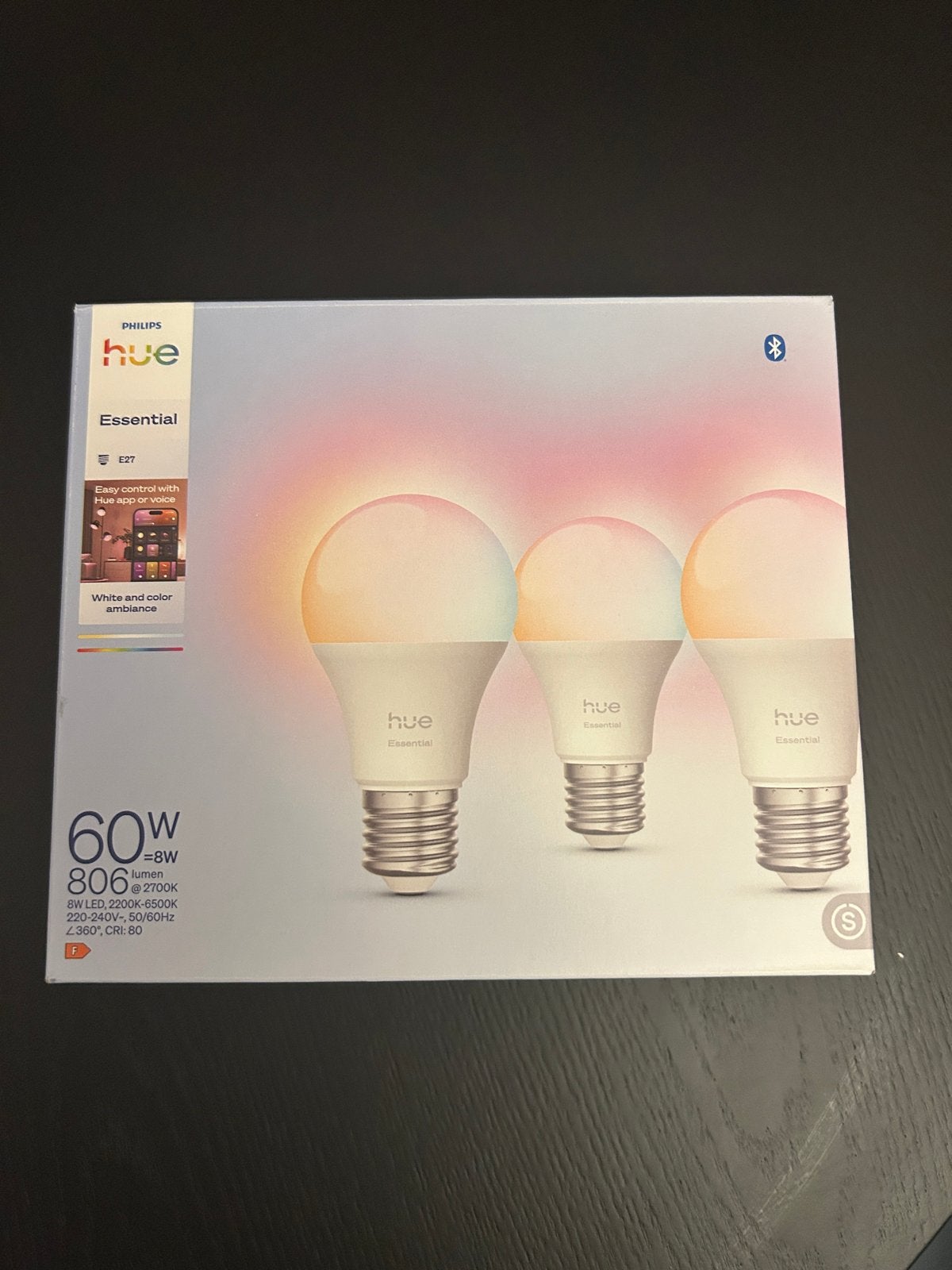 Philips Hue Essential E27 LED Lampen - 3-pack, Huis en Inrichting, Lampen | Losse lampen, Ophalen, Led-lamp, 60 watt of meer, Nieuw