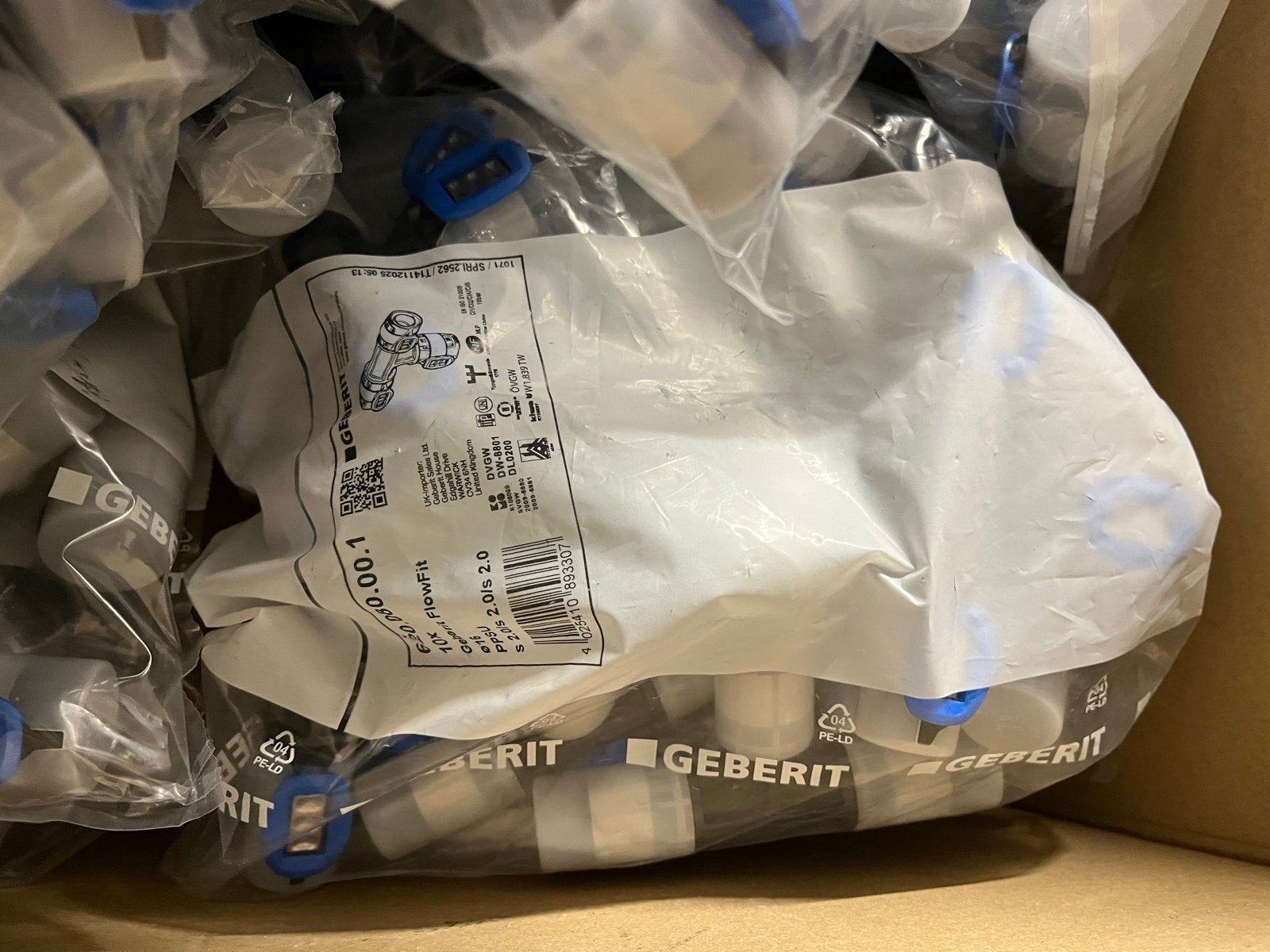 Geberit FlowFit perskoppelingen - Diverse maten, Ophalen, Overige materialen, Overige typen, Nieuw