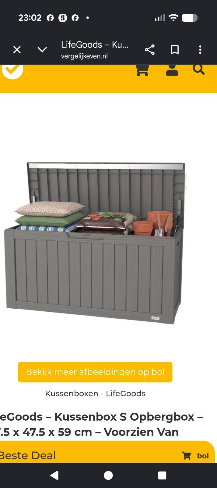 Kussenbox LifeGoods 300 liter, Ophalen, Zo goed als nieuw, Kunststof, Overige typen