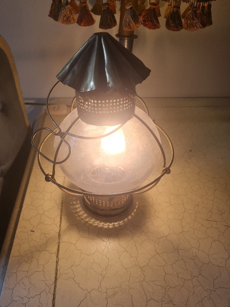 Antieke koperen scheepslamp, Antiek en Kunst, Antiek | Lampen, Ophalen of Verzenden
