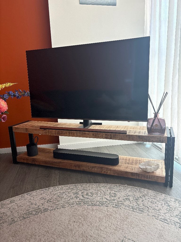 Industrieel tv meubel, Huis en Inrichting, Ophalen, 100 tot 150 cm, Zo goed als nieuw, Minder dan 100 cm