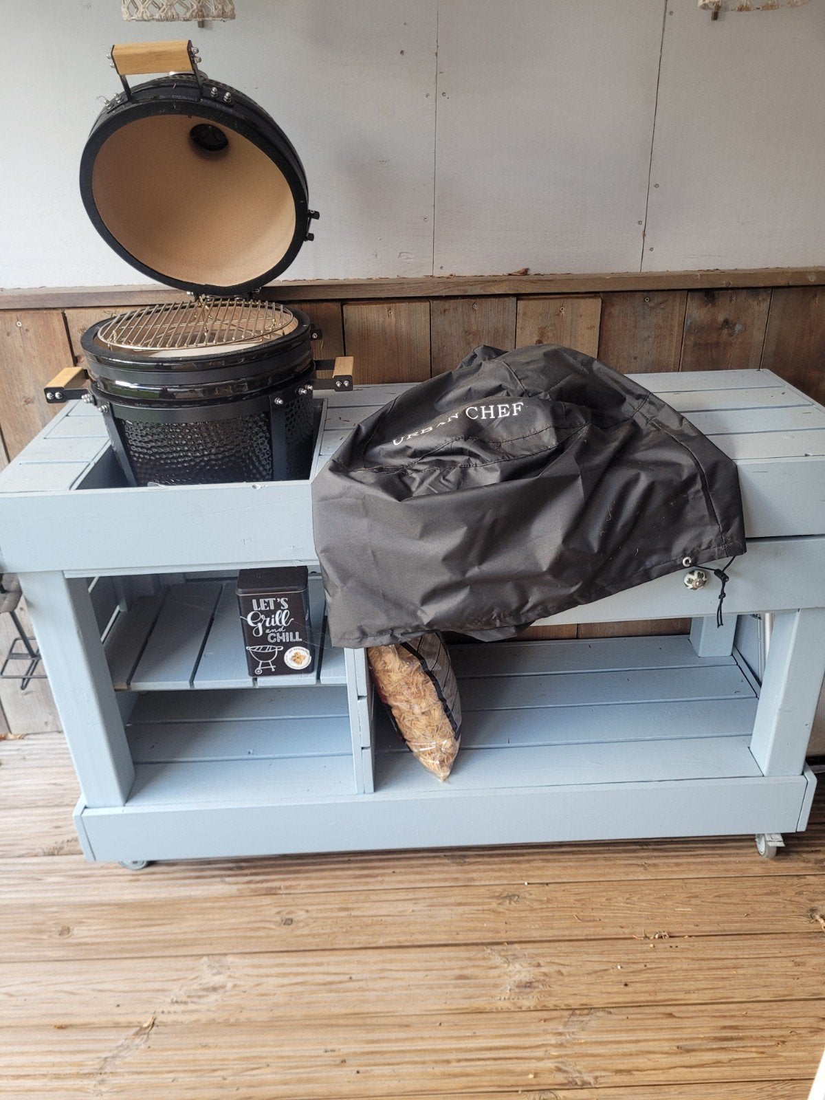 buitenkeuken, Ophalen, Houtskool