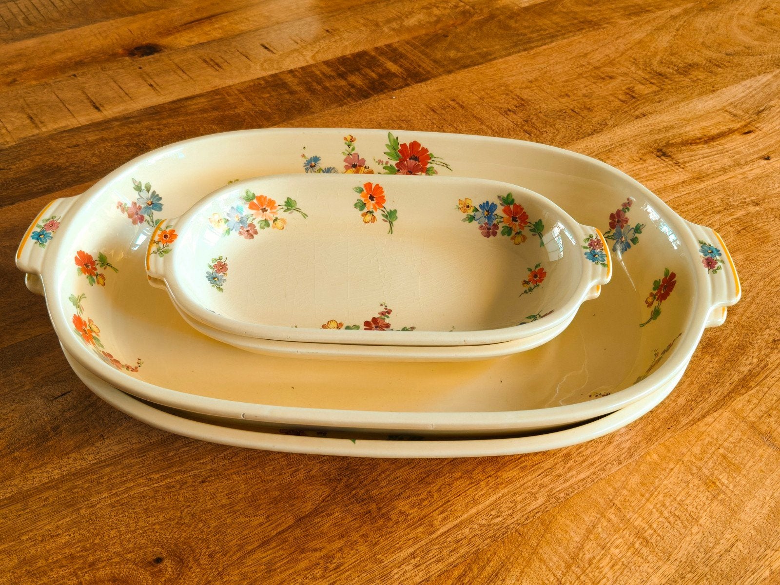 Vintage Schalen Set - Flora - Plateelbakkerij Ram Arnhem, Ophalen of Verzenden