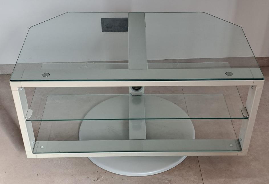 Retro TV meubel verdraaibaar, Ophalen, Gebruikt, 50 tot 100 cm, Glas