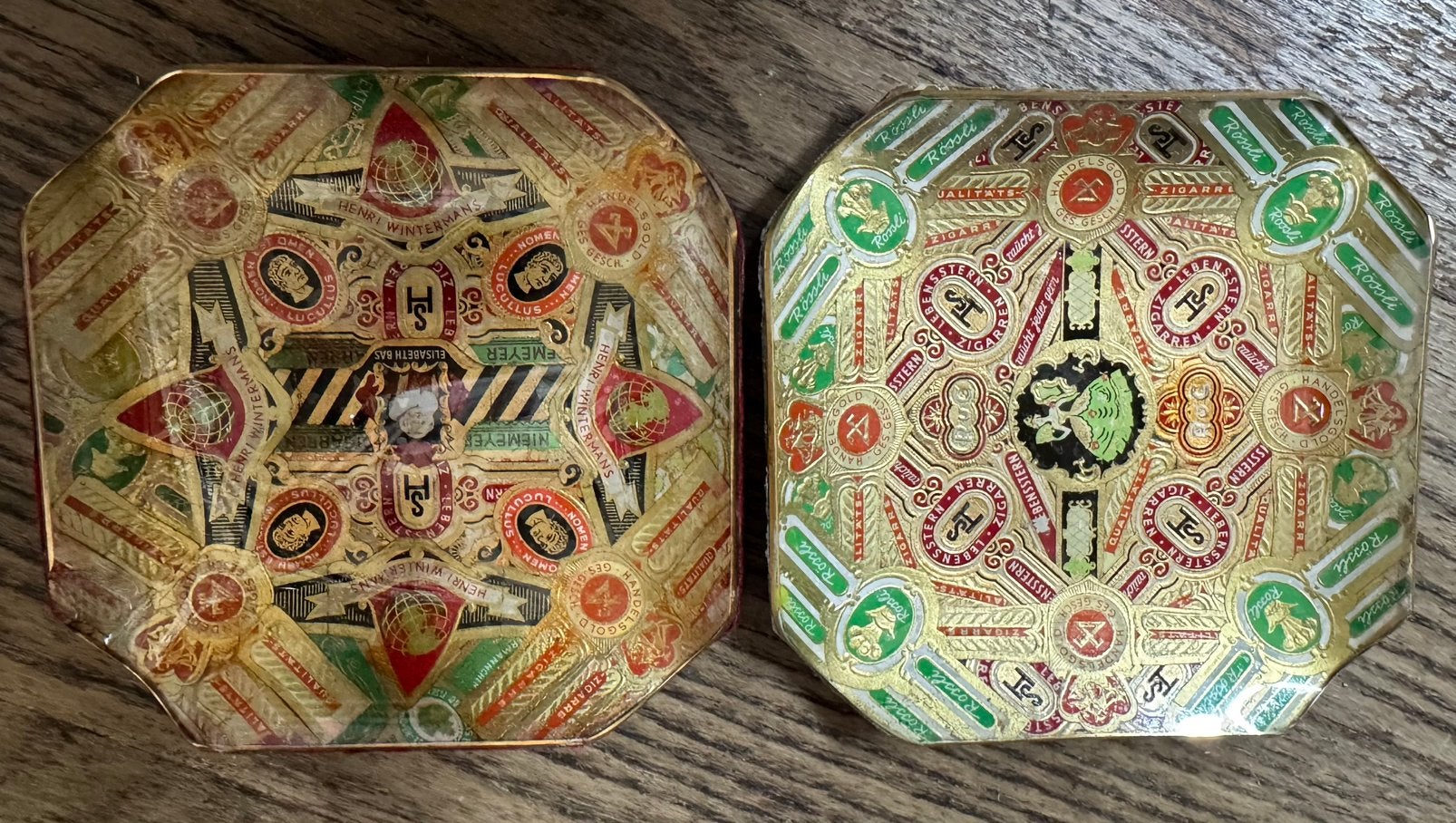 2 oude reklame asbakjes, Ophalen of Verzenden