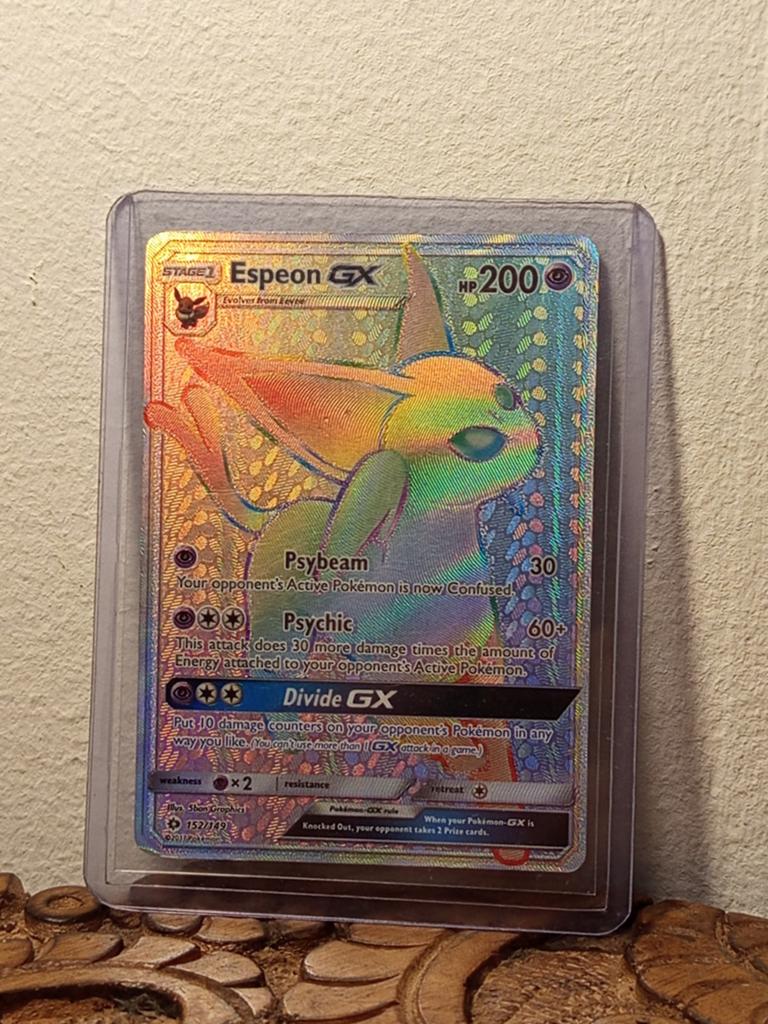Espeon rainbow #152 pokemon kaart, Ophalen of Verzenden, Zo goed als nieuw, Losse kaart, Foil