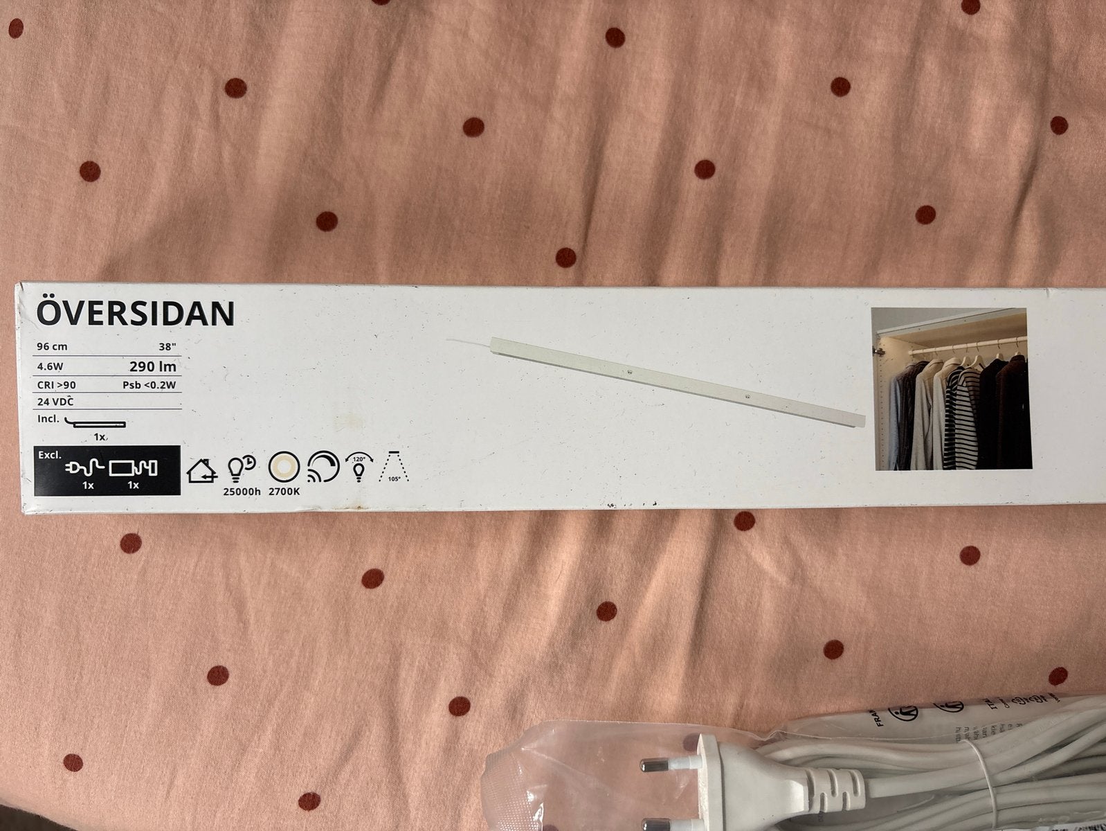 IKEA ÖVERSIDAN LED-strip met sensor, dimbaar wit, 96 cm, Ophalen, Wit, Nieuw, IKEA