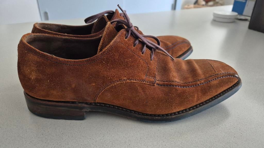 Floris van Bommel suède veterschoenen - Maat 45, Kleding | Heren, Schoenen, Ophalen, Bruin, Floris van Bommel, Gedragen