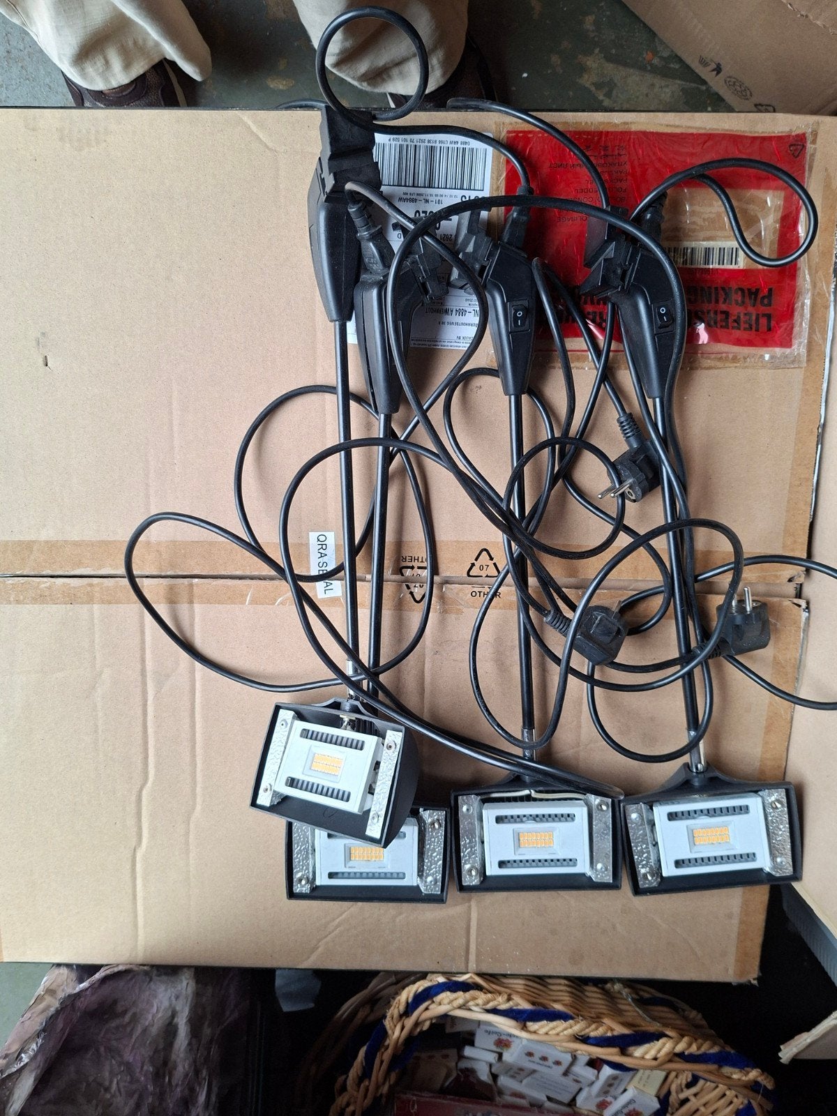 Set van 4 LED kweeklampen met schakelaar, Overige merken, Gebruikt, Zwart, Overige fittingen