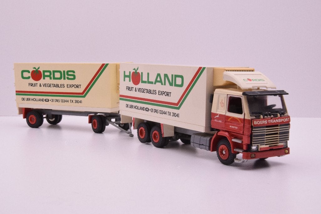 Scania 142-V8  '' Boers transport   -  de Lier ''  Tekno, Ophalen of Verzenden, Gebruikt, Bus of Vrachtwagen, Tekno