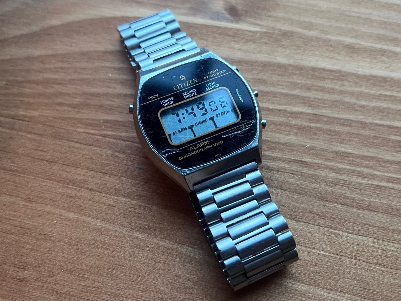 Vintage Citizen Digitaal Polshorloge ref. citizen 41-6053, Staal, Met bandje, Ophalen of Verzenden, Onbekend
