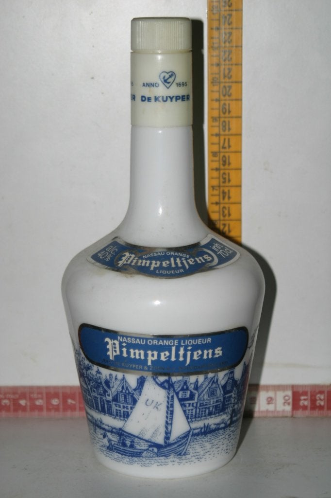 Oude fles 'Pimpeltjens" likeur van De Kuyper, Ophalen of Verzenden, Nieuw, Overige typen