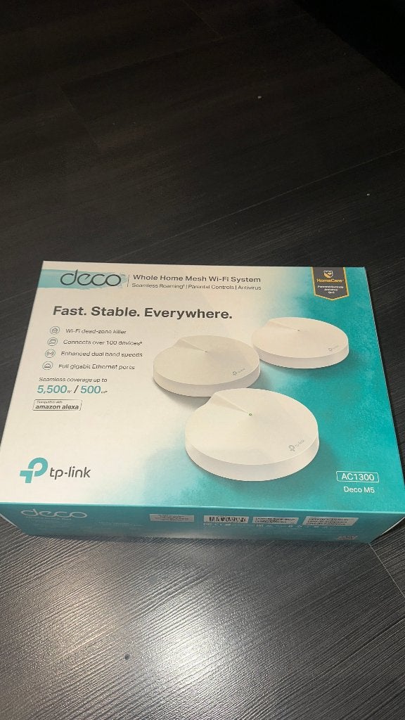 TP Link Deco ac1300 m5 3-pack set, Computers en Software, Routers en Modems, Ophalen of Verzenden, Zo goed als nieuw, Router met modem