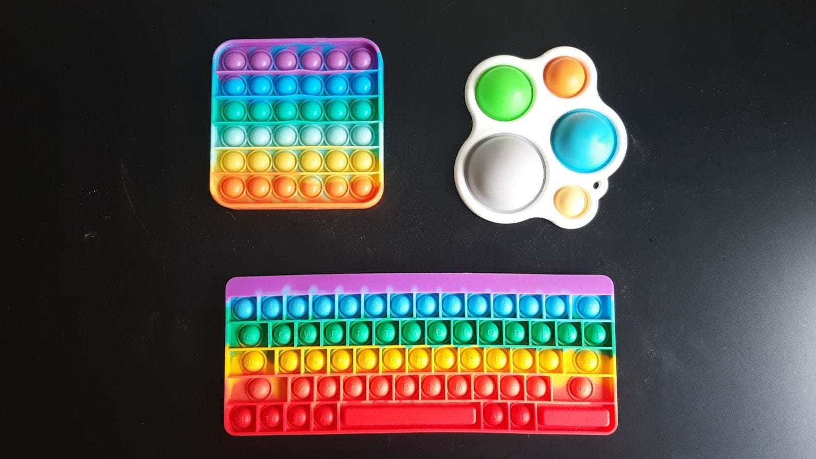 Pop It Fidget Speelgoed Set - Regenboog Kleuren, Ophalen of Verzenden, Gebruikt, Jongen of Meisje