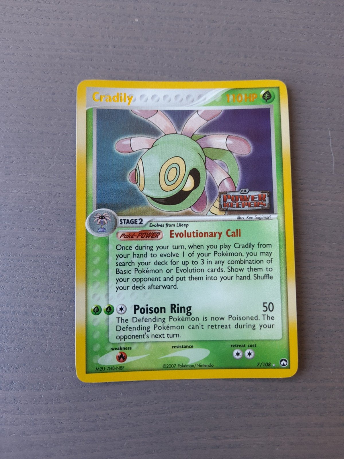 Power keepers 7/108 cradily reverse, Ophalen of Verzenden, Gebruikt, Losse kaart, Foil