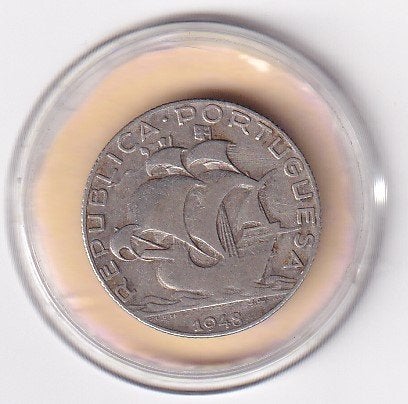Portugal 2 1/2 Escudo 1948 met randtikje   Schaars, Postzegels en Munten, Munten | Europa | Niet-Euromunten, Verzenden, Overige landen