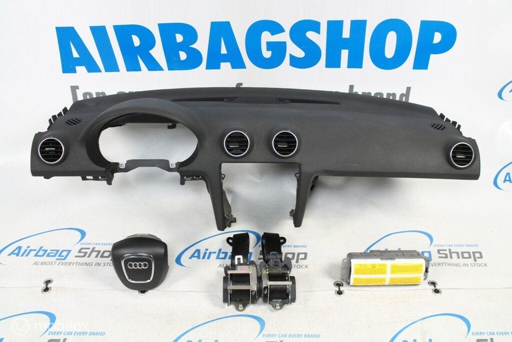 Airbag set - Dashboard zwart 3 spaak Audi A3 8P (2005-2012), Auto-onderdelen