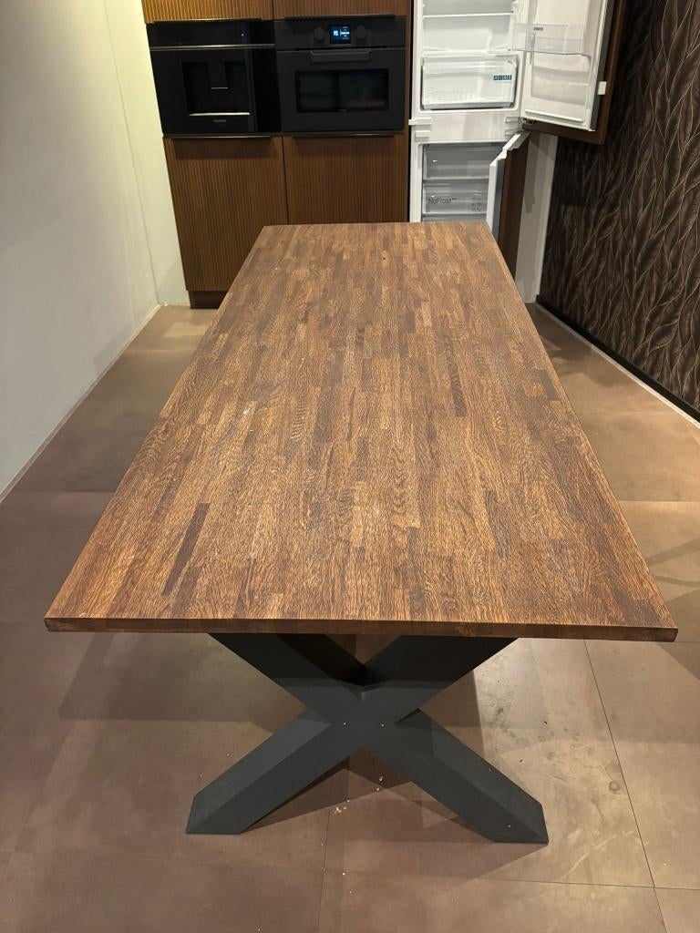 Eettafel, 200 cm of meer, 50 tot 100 cm, Zo goed als nieuw, Vijf personen of meer