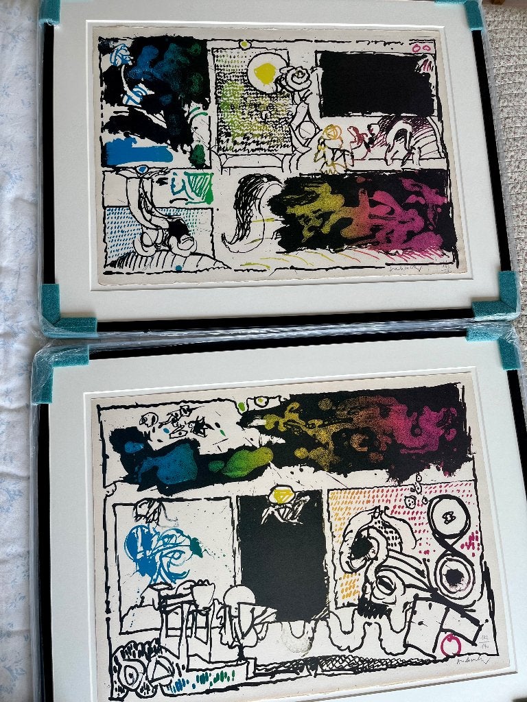Alechinsky Découverte de l'Acide I & II, Lithografie, Gelimiteerde oplage, Abstract, Ophalen