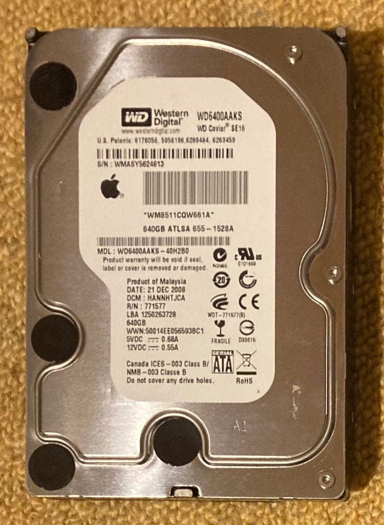 Western Digital HDD 640GB, Computers en Software, Harde schijven, Intern, Gebruikt, HDD, Desktop