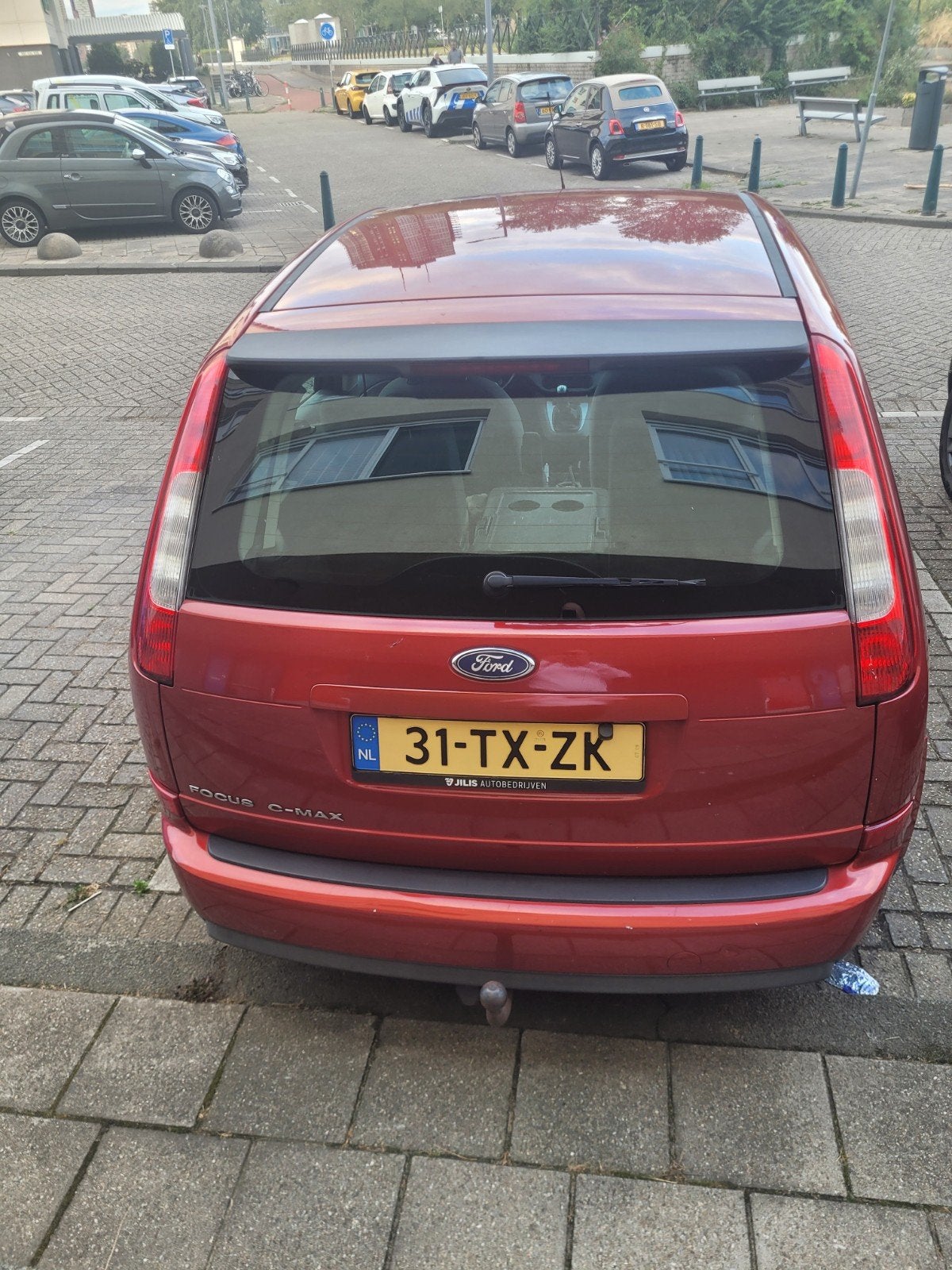Ford C-Max 1.6 74KW 2007 Rood, Auto's, Voorwielaandrijving, 1596 cc, 4 cilinders, 100 pk