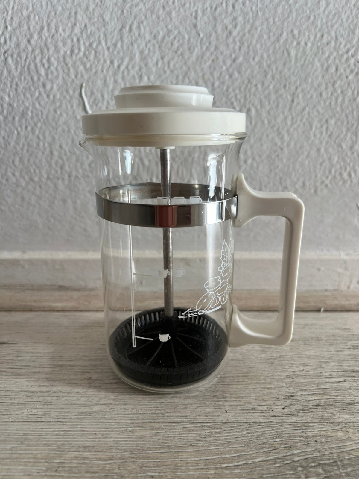 Vintage handmatige melkopschuimer/melkklopper – Glas '70/'80, Verzenden, Gebruikt, Handmatige melkopschuimer