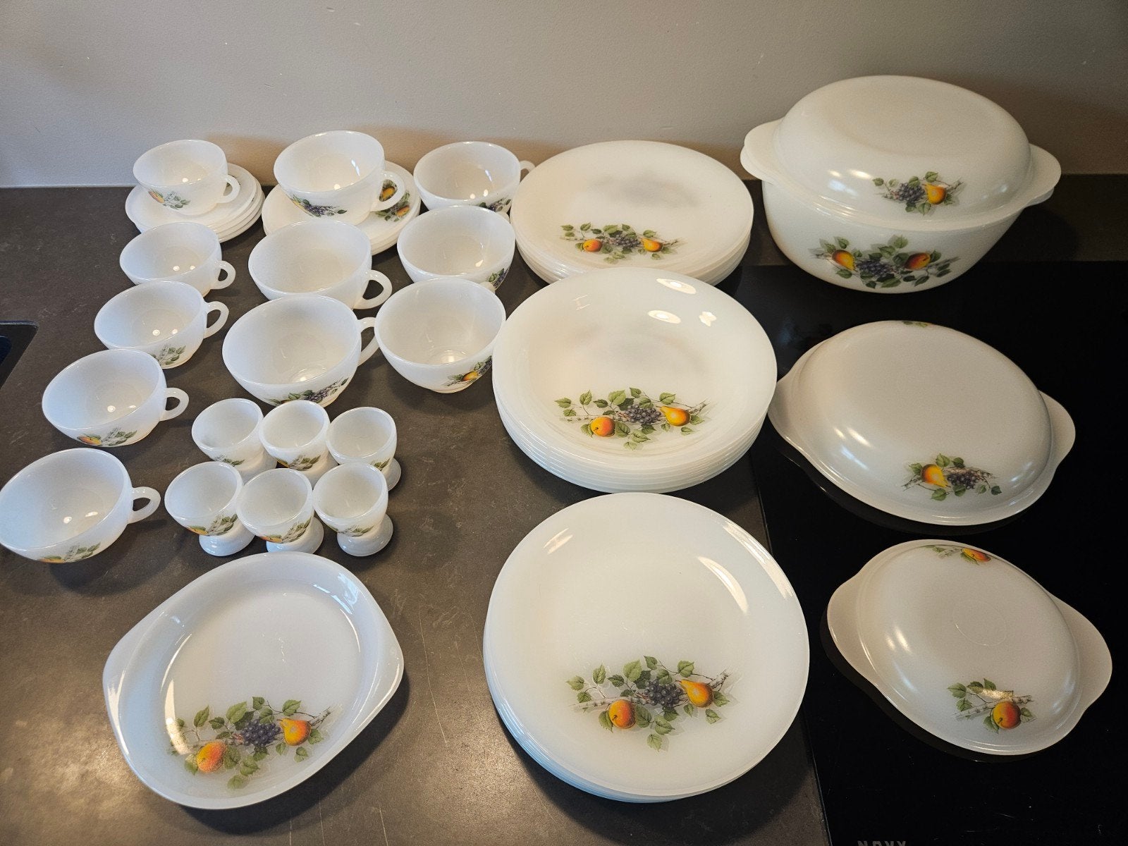 Vintage Servies Set met Fruitdecoratie, Ophalen, Overige materialen, Overige merken, Overige typen