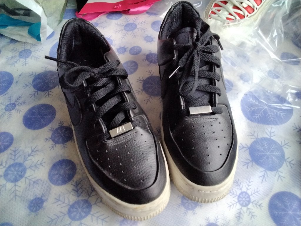 Nike Air Force 1 Sage Low Dames Zwarte Sneakers Maat EU 40, Nike Air Force 1, Zwart, Ophalen of Verzenden, Sneakers of Gympen