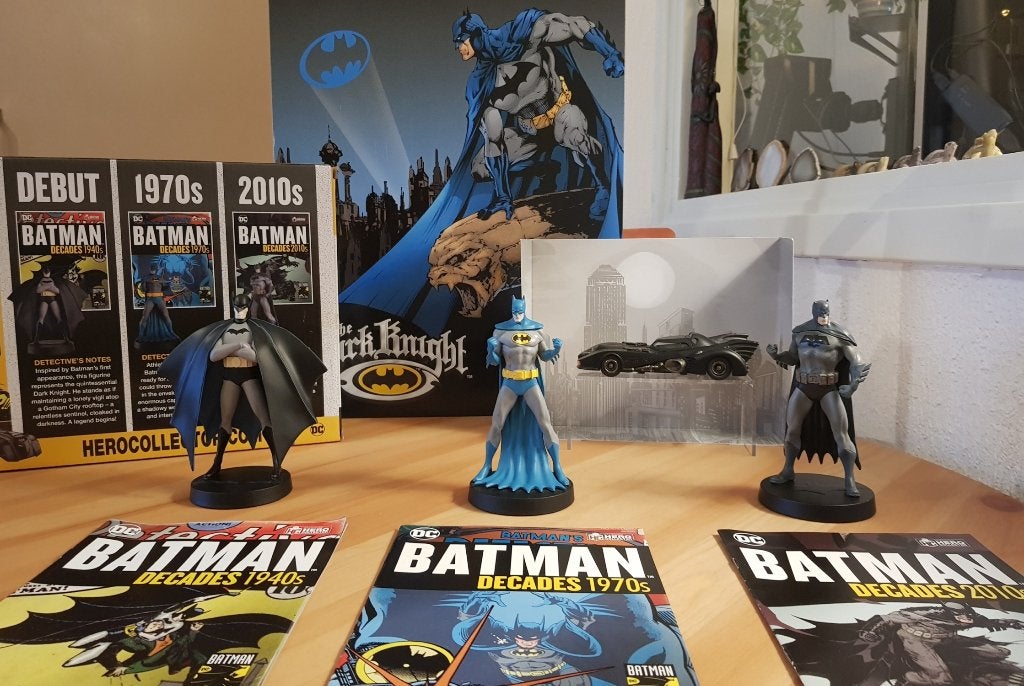 BATMAN 3x figurines Eaglemoss - Batmobile - metalen poster, Ophalen of Verzenden, Beeldje, Replica of Model