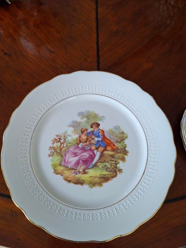 Gebak set met 9 bordjes, Antiek en Kunst, Ophalen