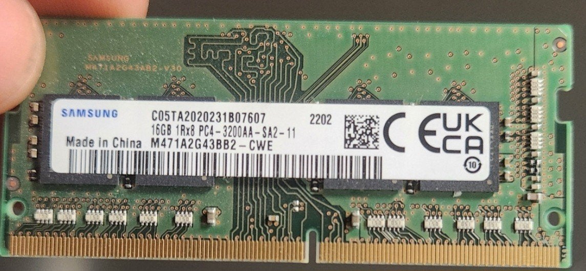 Samsung 16GB DDR4 3200MHz SODIMM Laptop Geheugen, Computers en Software, DDR4, Ophalen of Verzenden, Zo goed als nieuw, Laptop