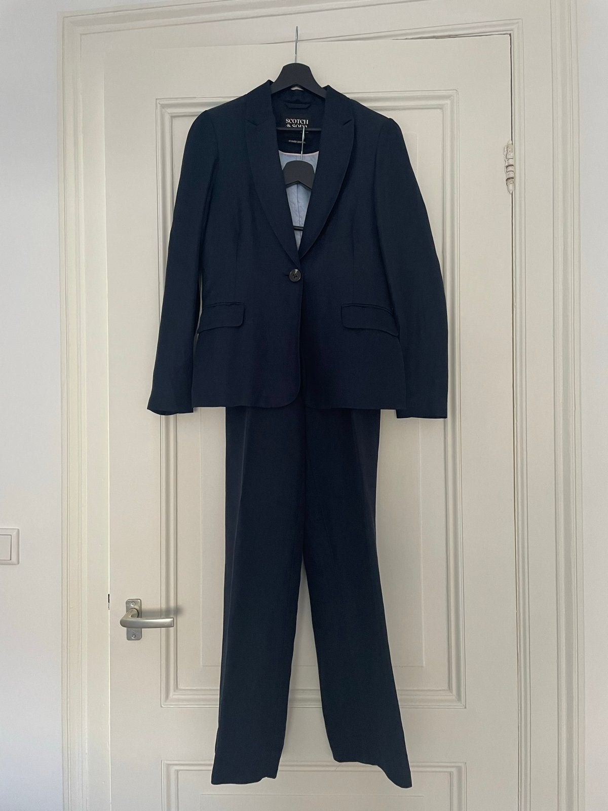 Scotch & Soda Linnen Dames Pak - Maat XS, Kostuum of Pak, Blauw, Ophalen of Verzenden, Zo goed als nieuw