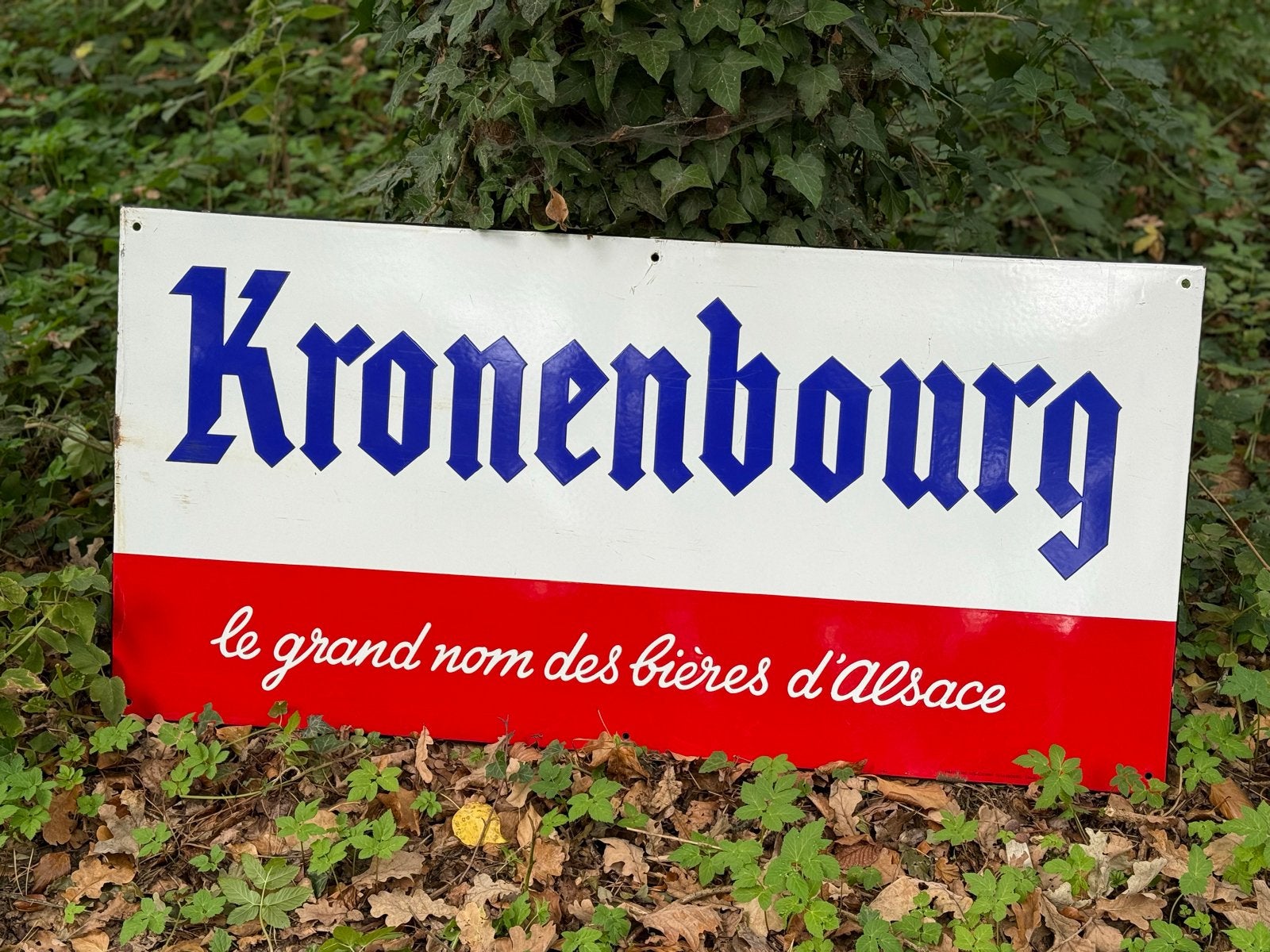 Vintage geëmailleerde reclameborden (Kronenbourg, Hero, Gind, Ophalen of Verzenden