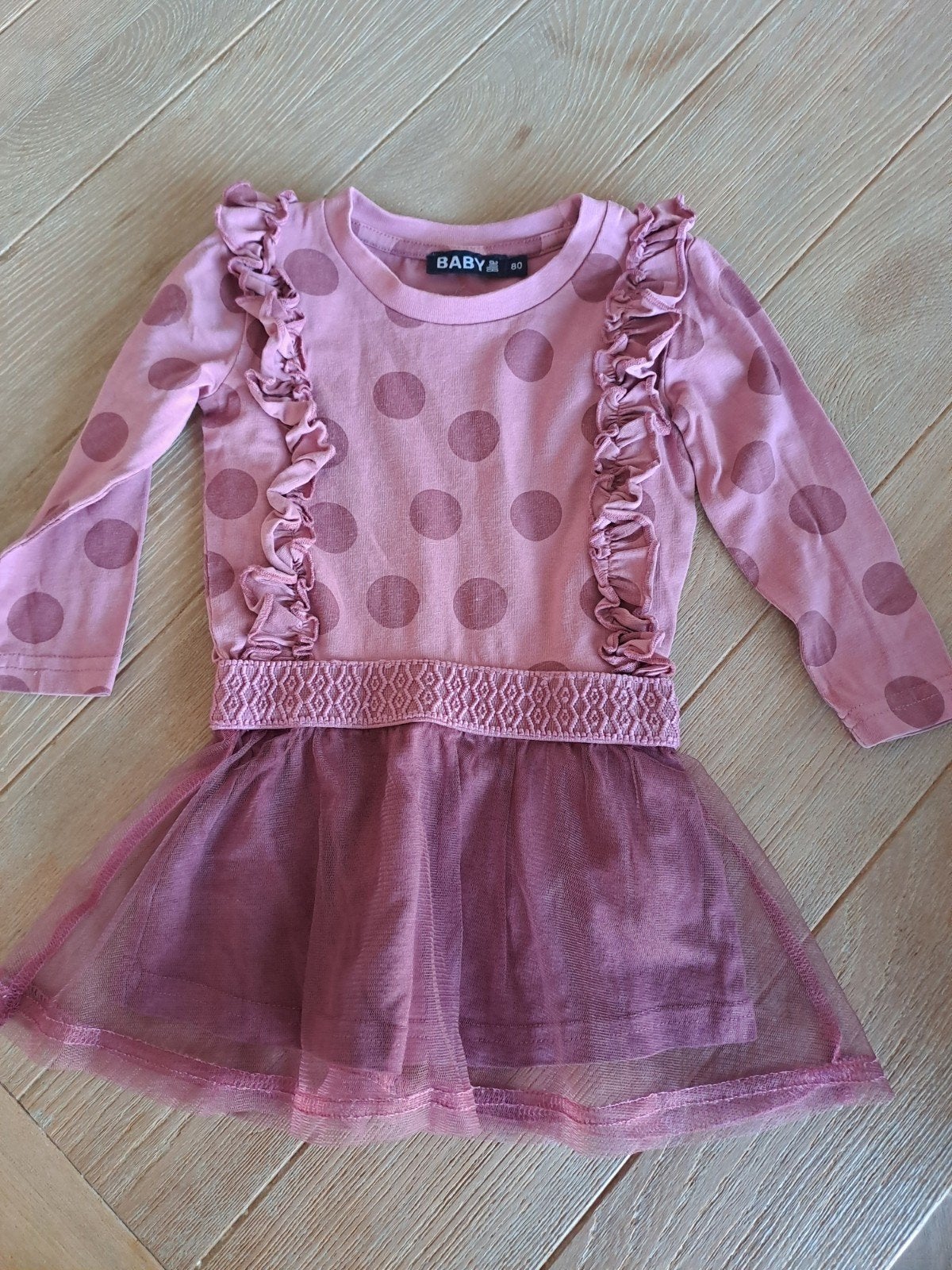 Jurkje BabyBlue, maat 80, Kinderen en Baby's, Babykleding | Maat 80, Gebruikt, Meisje, Jurkje of Rokje, Baby Blue